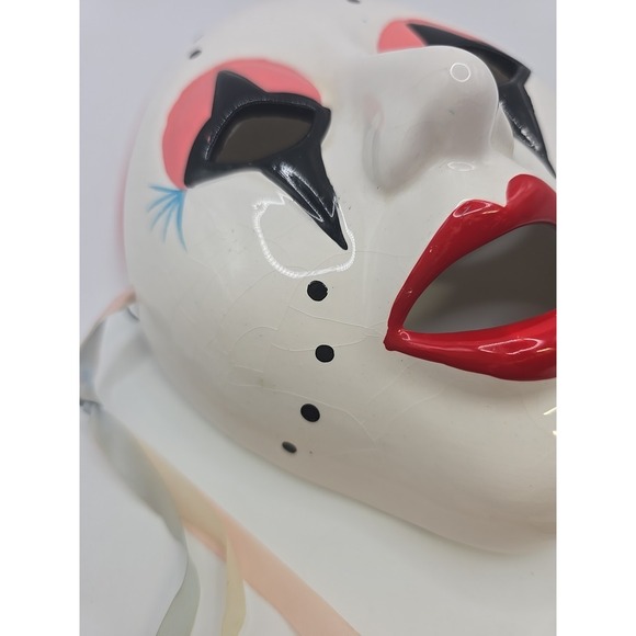Vintage Ceramic Harlequin Clown Mask - Picture 4 of 6
